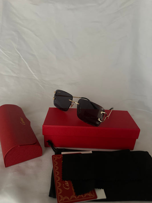 Black Cart Sunglasses For Men Or Women With Box,Case And Cleaning Cloth Great Quality