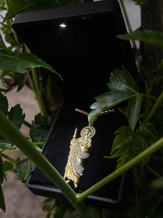 San Judas Pendant and 20 inch Franco Chain