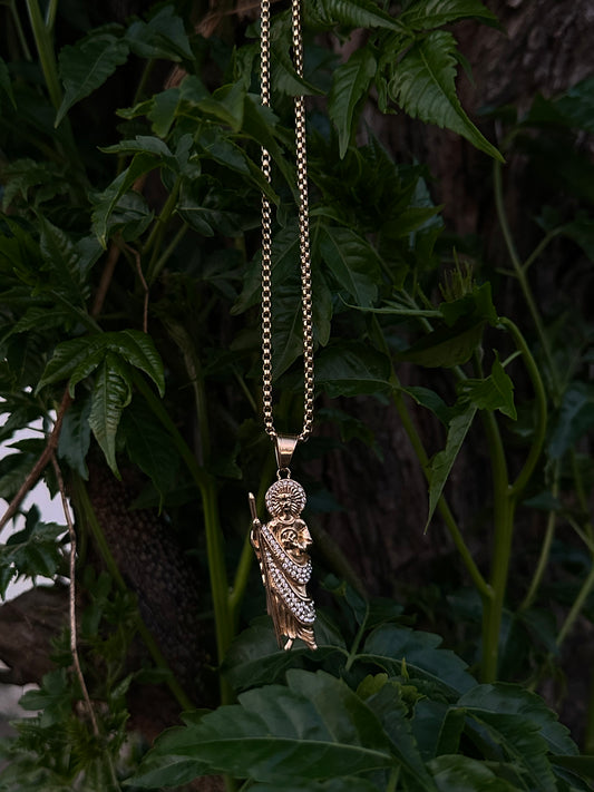 San Judas Pendant and 20 inch Franco Chain